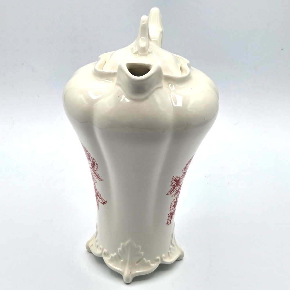Certified International Coffee Pot Teapot with Delecate Burgundy Floral Transfer - Picture 7 of 13